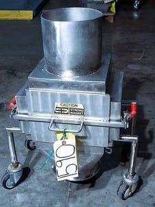 10" x 10" Puritan Magnetics #NVS21010EZX, Rare Earth Vertical Spout Plate Magnet, 8" inlet/outlet, (2) plate