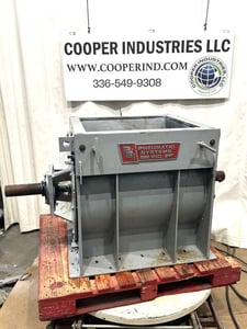 25" x 25" Pneumatic Systems Inc., Airlock, carbon steel, 3" diameter Shaft, 23.5" x 26.5" inlet/outlet, 32" H