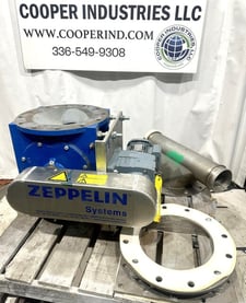 13" Zeppelin Systems, Rotary Airlock, Stainless Steel Rotor, Carbon Body, 19.5" H inlet to outlet, 0.75 kW