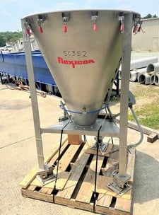 11 cu.ft. Flexicon Stainless Steel Hopper, 42" diameter x 44" H, 10" diameter outlet, w/(3) Load Cells