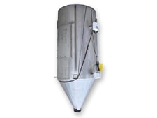 40 cu.ft. Stainless Steel Dry Material Hopper, 90" overall height, 7.5" x 22" inlet, 6" diameter outlet, 18"