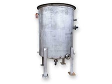 585 gallon Stainless Steel Tank, open top w/pipe coils, 51" dia. x 66" straight side, 2" dia. pipe coil, 2" &