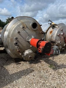 1950 gallon Alloy Fabricators, 304 Stainless Steel jacketed mix tank with internal coils, 78" dia. x 81"