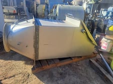 Shick, 304 Stainless Steel bag dump station, 30" x 30" x 23", high bottom cone, 6" dia top port, 30" bottom