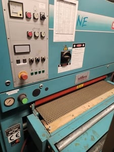 44" Butfering #ECO-111-E, Wide Belt Sander, single belt, dedusting brush, 1997