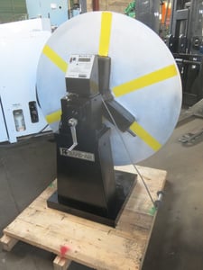 500 lb. Rapid-Air #56A, motorized uncoiler, 6" width, 36" outside dimensions, 9"-20" ID, 33 RPM, 100V 1ph