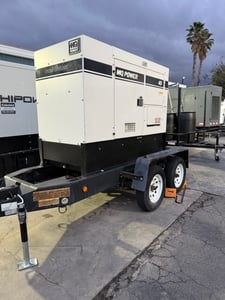 40 KW Multiquip #DCA45SSIU4F, Trailer Mounted, Tier 4F, sound attenuated enclosure, 120/240/208/277/480