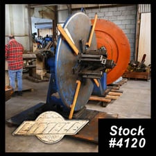 4000 lb. Littell #40-12, single uncoiler, 12" width, 60" outside dimensions, 16"-20" ID, back plate, 4-arm