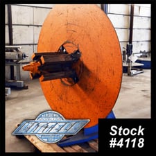 4000 lb. Littell #40-18, motorized single uncoiler, 18" width, 60" outside dimensions, 15"-20" ID, 4-arm