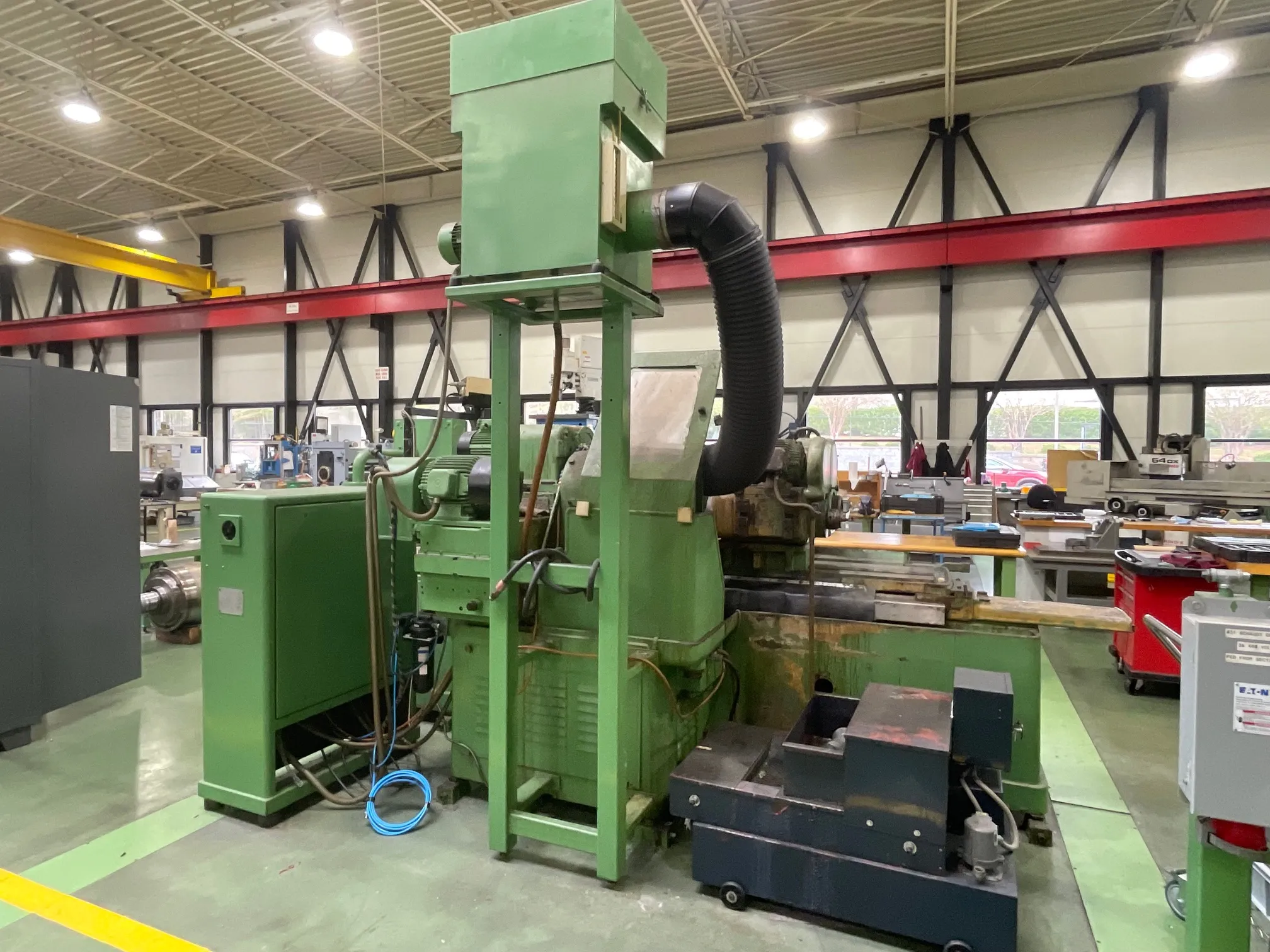 14.2" x 59" Schaudt AR1500, cylindrical grinder, 20" x 3-1/8" x 8" wheel, 22-500 RPM, coolant, UniFill mist