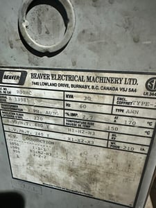 30 KVA 480 Primary, 240 Secondary, 3 phase Dry Type Auto