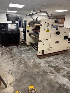 Titan #SR6, 51" wide cantilevered slitter rewinder, edge guide, reel lift, razor & shear slitting