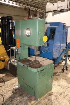 18" x 8.75" Grob #NS18, Vertical Saw, 24" x 24" table w/tilt, 38" width x 42" L x 84" H saw, 1/4" x 142" L