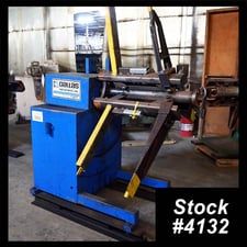 6000 lb. Dallas #DBR-624, motorized single uncoiler, 24" width, 48" outside dimensions, 16"-20" ID, 3-arm