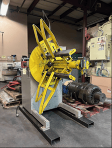 6000 lb, CHS #CHS-DR60, motorized coil payoff reel, 24" width, 60" outside dimensions, S/N 5461, STK# 1564