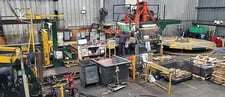 10000 lb. UMC, banding line, 72" OD, 4-arm turnstile w/pull off design, downlayer, conveyor