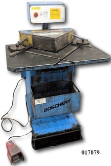 1/4" x 8-7/8" x 8-7/8" Boschert #LB12, notcher, 35" x25" table, front to back cutting, S/N 2629,1998
