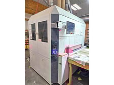 34.6" Heesemann #HSM.2 DB-S 2, denibbling sander, 2-head, emergency stop, 20" infeed roller table