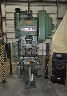 60 Ton, Bliss #C-60, OBI Back Geared, 4" stroke, 14" Shut Height, air clutch & brake, 90 SPM, dual palm