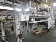 Lyle #150FH, Thermoforming Line, 50" x 50" max.mold size, 200"oven, quartz top elements and calrod bottom, 4