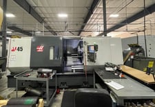Haas #ST-45, CNC lathe, 34.5" swing, 44" machining length, 25.5" turning diameter, chip conveyor, 2014