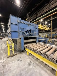 Cauffiel, heavy duty 4-high backed up plate leveler with pinch rolls, 2008