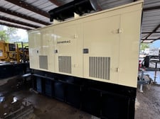 274 KW Generac, stationary diesel generator, basetank, weatherproof enclosure, 277/480 Volts, 584 hours
