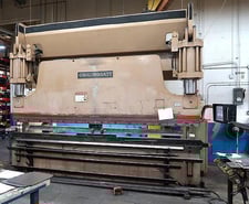 350 Ton, Cincinnati #350CBIIx12, hydraulic press brake, 14' overall, 150" between housing, 2-Axis CNC Back