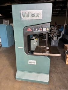 20" x 24" Wellsaw #W-20, vertical bandsaw, 3 HP, 3000 FPM, 0.37"W x 193" L blade