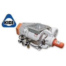 6" Kice #VJOT8X6X6, square body rotary airlock valve, .75 HP, 20.6 RPM, 8" rotor