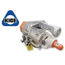 6" Kice #VJOT8X6X6, square body rotary airlock valve, .75 HP, 8" rotor