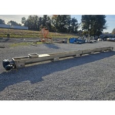 12" diameter x 36' long, Spirac #U355-SPX/304SS, hollow shaft spiral screw distributing conveyor