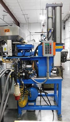 Edward Segal #AO-10, 1/4" riveter, 2 hoppers, 2 vibratory feeders, double head design, pneumatic heads, foot
