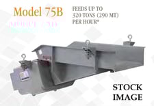 24" wide x 5' long, Eriez #75B, Heavy Duty electromagnetic vibratory feeder, mounted at a 10&deg; downslope, N12