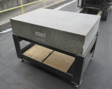 30" x 44" x 6" Granite Surface Combustion Plate on heavy duty steel leveling stand