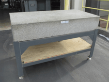 30" x 60" x 10" Rahn, gray granite surface plate with heavy duty steel leveling stand