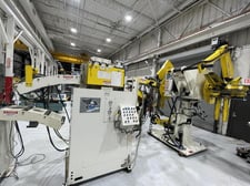 6000 lb. Coe Press Equipment, high strength steel coil feed line w/double end reel, powered straightener, 2015