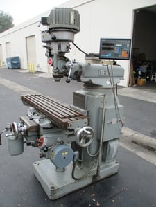 Tree #2UVRC, vertical mill, variable speed, 10.5"x42"table, 1.5 HP, 2-Axis digital read out,power feed
