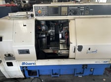 Miyano #BNJ-42S, CNC turning center, 5" swing, 6" chuck, 1.6" bar, 9.8" centers, 5" dia., 3.94" lgth, Fanuc