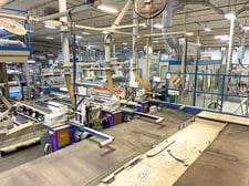 Transfer/De-Stacker Line, Outfeed System from Moulder, 16' L outfeed conveyor, 14" width x 21' L scrap