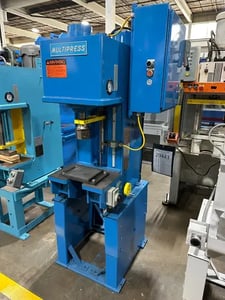 4 Ton, Denison #WR45LC404FSS, hydraulic C-frame press, 12" stroke, 16" daylight, 7.5" throat, 5 HP