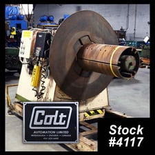 12000 lb. Colt, motorized single uncoiler & upender, 28" width, 72" outside dimensions, 15"-24" ID, 3-arm