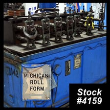 8 Stand, Michigan Roll Form #100R-8 rollformer, 1" spindle diameter, 8" roll space, 8" horizontal centers