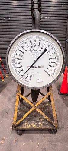 50 Ton, 100000 lb., Hydroscale, crane scale on wheels