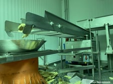 Stainless Steel Sanitary Vibratory Scale Feeder; dimple pan measures 132" L X 24" W X 10" D, Infeed height 36"