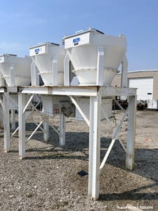 Tecnetics Industries #E12 F-2910 Tecweigh Dual Volumetric Feeder System with Hoppers. Includes (2) Tecweigh