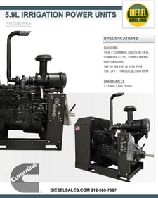 160 HP Cummins 6BT5.9, Complete Engine Power Unit, Rebuilt