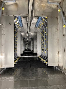 Amiberica, 3 stage pretreatment washer 5' width x 6' H