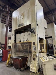 300 Ton, Sutherland #SP2-D-30096-48-16, straight side double crank, 6" stroke, 32" Shut Height, 8" adj.