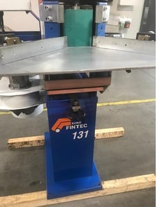 Gecam #Euro-Fintec-131-2V, manual corner grinder finisher, 78.74" x 5.9" abrasive belt, 2017